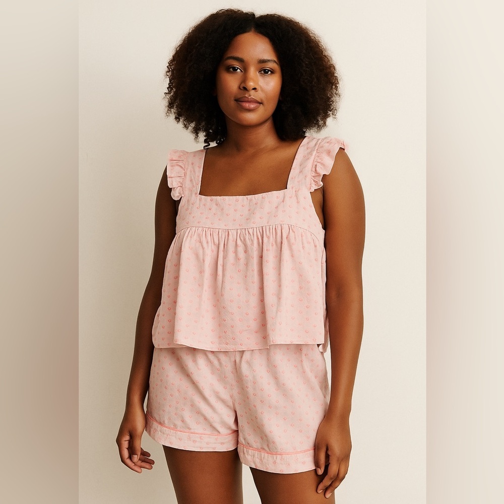 Pink Ruffle Pajama Set